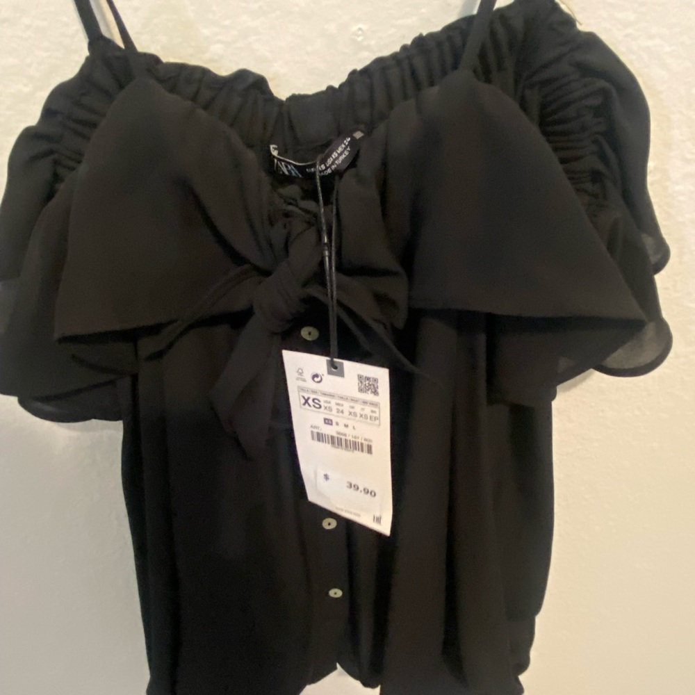Black off the shoulder blouse
